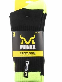 Munka DW49 CREW SOCK 6-10 HI-VIS 3PK