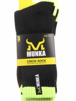 Munka Accessories DW50 CREW SOCK 11-14 HI-VIS 3PK