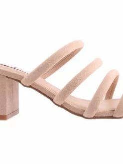 London Rebel L3472 GIZAA NUDE SUEDE/CLEAR Women